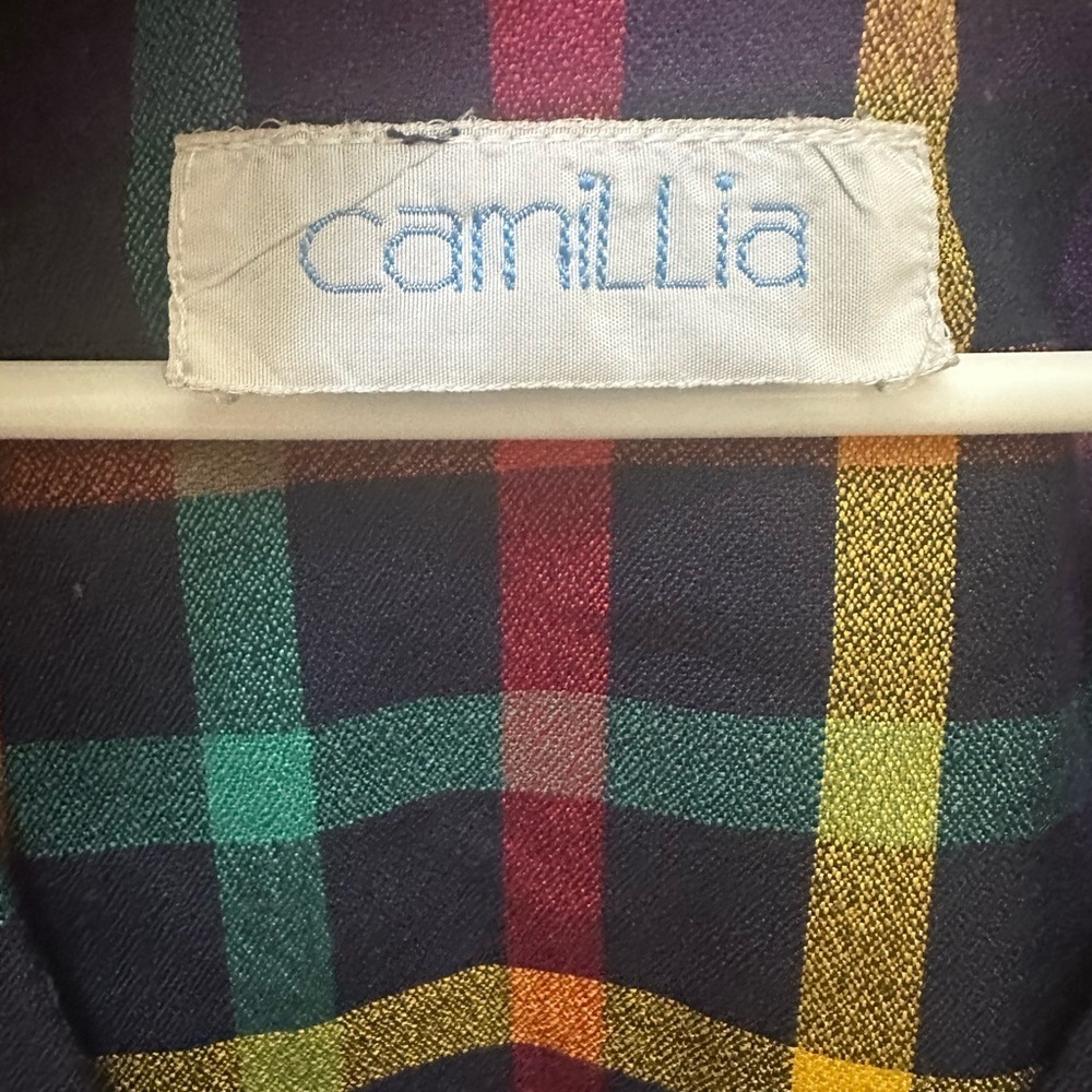 Vintage Camilia Plaid Lightweight Blazer With Pockets PTP 27” - Picture 4 of 10